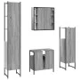 Sonoma gray plywood 4-piece bathroom cabinet set by , Bathroom furniture - Ref: Foro24-3214768, Price: 251,20 €, Discount: %