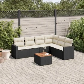 7-piece garden dining set and black synthetic rattan cushions by , Garden sets - Ref: Foro24-3256469, Price: 406,62 €, Discou...