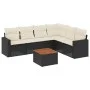 Set de comedor de jardín 7 pzas y cojines ratán sintético negro de , Conjuntos de jardín - Ref: Foro24-3256469, Precio: 406,4...