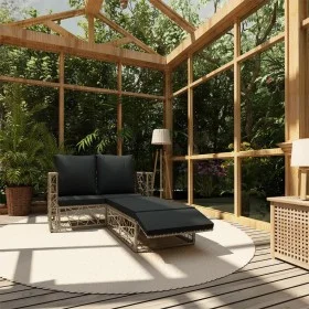 2-piece garden furniture set and gray synthetic rattan cushions by vidaXL, Garden sets - Ref: Foro24-46812, Price: 183,86 €, ...