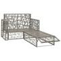 Set de muebles de jardín 2 pzas y cojines ratán sintético gris