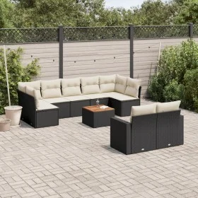 Garden sofa set 10 pieces with black synthetic rattan cushions by , Garden sets - Ref: Foro24-3256602, Price: 580,79 €, Disco...