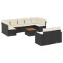 Gartensofa-Set 10-teilig mit schwarzen synthetischen Rattankissen von , Gartensets - Ref: Foro24-3256602, Preis: 598,04 €, Ra...