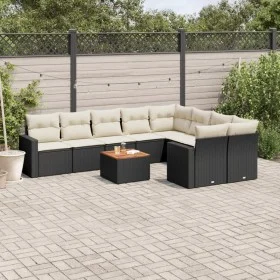 Garden sofa set 10 pieces with black synthetic rattan cushions by , Garden sets - Ref: Foro24-3256609, Price: 580,79 €, Disco...