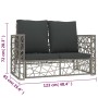 Set de muebles de jardín 2 pzas y cojines ratán sintético gris