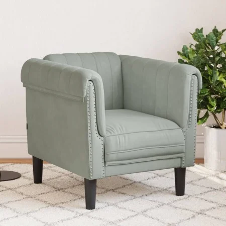 Hellgrauer Samtsessel von , Sofas - Ref: Foro24-372565, Preis: 132,87 €, Rabatt: %