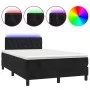 Box spring bed with mattress and LED black velvet 120x190 cm by , Beds and slatted bases - Ref: Foro24-3270173, Price: 417,22...