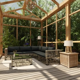 Set mit 6 Gartenmöbeln und Kissen synthetisches Rattangrau von vidaXL, Gartensets - Ref: Foro24-46809, Preis: 606,22 €, Rabat...