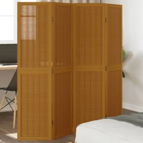 4-panel partition screen solid paulownia wood brown by , Room dividers - Ref: Foro24-358817, Price: 104,27 €, Discount: %