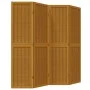 Biombo separador de 4 paneles madera maciza paulownia marrón de , Divisores de ambientes - Ref: Foro24-358817, Precio: 103,70...