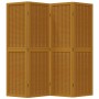 4-panel partition screen solid paulownia wood brown by , Room dividers - Ref: Foro24-358817, Price: 105,79 €, Discount: %