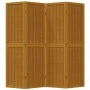 4-panel partition screen solid paulownia wood brown by , Room dividers - Ref: Foro24-358817, Price: 104,27 €, Discount: %