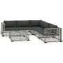 6-piece garden furniture set with gray synthetic rattan cushions by vidaXL, Garden sets - Ref: Foro24-46809, Price: 599,05 €,...