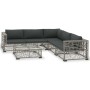 Set mit 6 Gartenmöbeln und Kissen synthetisches Rattangrau von vidaXL, Gartensets - Ref: Foro24-46809, Preis: 606,22 €, Rabat...