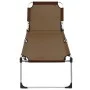 Tumbona senior extra alta plegable aluminio marrón de vidaXL, Tumbonas - Ref: Foro24-47916, Precio: 175,00 €, Descuento: %