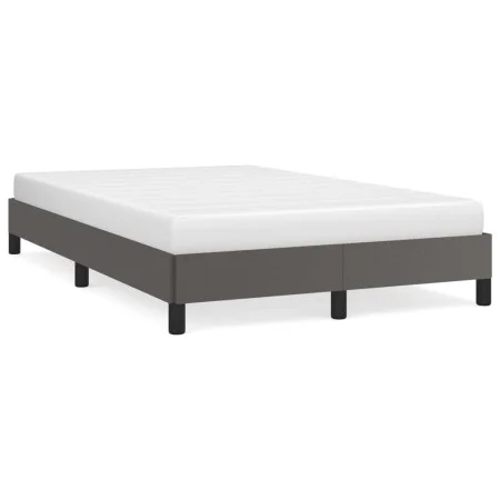 Gray synthetic leather bed frame 120x190 cm by , Beds and slatted bases - Ref: Foro24-379500, Price: 97,63 €, Discount: %
