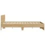 Sonoma oak bed frame with headboard and LED lights 150x200 cm by , Beds and slatted bases - Ref: Foro24-3207604, Price: 180,1...