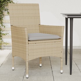 Sillones de jardín con cojines 2 uds ratán sintético beige de , Sillas de jardín - Ref: Foro24-368112, Precio: 116,79 €, Desc...