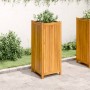Planter with solid acacia wood lining 42x42x100 cm by , Pots and planters - Ref: Foro24-366438, Price: 111,66 €, Discount: %