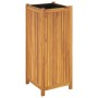 Planter with solid acacia wood lining 42x42x100 cm by , Pots and planters - Ref: Foro24-366438, Price: 111,66 €, Discount: %