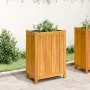 Planter with solid acacia wood lining 54x31x75 cm by , Pots and planters - Ref: Foro24-366433, Price: 85,27 €, Discount: %