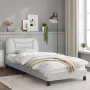 Bed frame with LED lights white synthetic leather 90x200 cm by , Beds and slatted bases - Ref: Foro24-3213907, Price: 173,51 ...