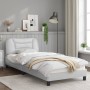 Estructura cama con luces LED cuero sintético blanco 90x200 cm de , Camas y somieres - Ref: Foro24-3213907, Precio: 176,08 €,...