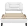 Bed frame with LED lights white synthetic leather 90x200 cm by , Beds and slatted bases - Ref: Foro24-3213907, Price: 173,51 ...