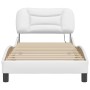 Estructura cama con luces LED cuero sintético blanco 90x200 cm de , Camas y somieres - Ref: Foro24-3213907, Precio: 176,08 €,...