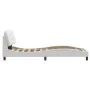Bed frame with LED lights white synthetic leather 90x200 cm by , Beds and slatted bases - Ref: Foro24-3213907, Price: 173,51 ...