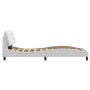 Estructura cama con luces LED cuero sintético blanco 90x200 cm de , Camas y somieres - Ref: Foro24-3213907, Precio: 176,08 €,...