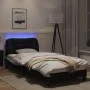 Bed frame with LED synthetic leather black white 90x200 cm by , Beds and slatted bases - Ref: Foro24-3213911, Price: 170,88 €...