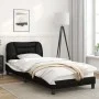 Bed frame with LED synthetic leather black white 90x200 cm by , Beds and slatted bases - Ref: Foro24-3213911, Price: 170,88 €...