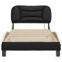 Bed frame with LED synthetic leather black white 90x200 cm by , Beds and slatted bases - Ref: Foro24-3213911, Price: 167,56 €...