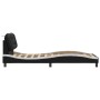 Bed frame with LED synthetic leather black white 90x200 cm by , Beds and slatted bases - Ref: Foro24-3213911, Price: 167,56 €...
