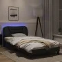 Bed frame with LED lights black synthetic leather 100x200 cm by , Beds and slatted bases - Ref: Foro24-3213913, Price: 139,17...
