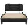Bed frame with LED lights black synthetic leather 100x200 cm by , Beds and slatted bases - Ref: Foro24-3213913, Price: 139,17...