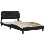Bed frame with LED synthetic leather black white 100x200 cm by , Beds and slatted bases - Ref: Foro24-3213918, Price: 138,24 ...