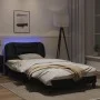 Bed frame with LED synthetic leather black white 100x200 cm by , Beds and slatted bases - Ref: Foro24-3213918, Price: 138,24 ...