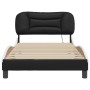 Bed frame with LED synthetic leather black white 100x200 cm by , Beds and slatted bases - Ref: Foro24-3213918, Price: 142,24 ...