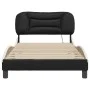 Bed frame with LED synthetic leather black white 100x200 cm by , Beds and slatted bases - Ref: Foro24-3213918, Price: 138,24 ...