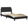Bed frame with LED synthetic leather black white 100x200 cm by , Beds and slatted bases - Ref: Foro24-3213918, Price: 138,24 ...