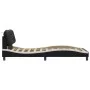 Bed frame with LED synthetic leather black white 100x200 cm by , Beds and slatted bases - Ref: Foro24-3213918, Price: 138,24 ...
