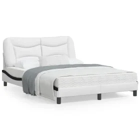 Bed frame with LED black white synthetic leather 120x200 cm by , Beds and slatted bases - Ref: Foro24-3213926, Price: 220,80 ...