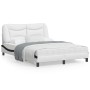 Bed frame with LED black white synthetic leather 120x200 cm by , Beds and slatted bases - Ref: Foro24-3213926, Price: 219,52 ...