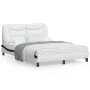 Bed frame with LED black white synthetic leather 120x200 cm by , Beds and slatted bases - Ref: Foro24-3213926, Price: 220,80 ...