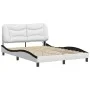 Bed frame with LED black white synthetic leather 120x200 cm by , Beds and slatted bases - Ref: Foro24-3213926, Price: 220,80 ...