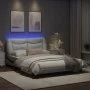Bed frame with LED black white synthetic leather 120x200 cm by , Beds and slatted bases - Ref: Foro24-3213926, Price: 220,80 ...