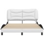 Bed frame with LED black white synthetic leather 120x200 cm by , Beds and slatted bases - Ref: Foro24-3213926, Price: 219,52 ...