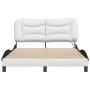 Bed frame with LED black white synthetic leather 120x200 cm by , Beds and slatted bases - Ref: Foro24-3213926, Price: 220,80 ...